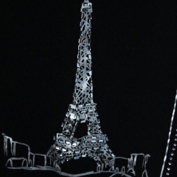 Guess Size 12 Girls Jewelled Shirt Black - Picture 2 of 2